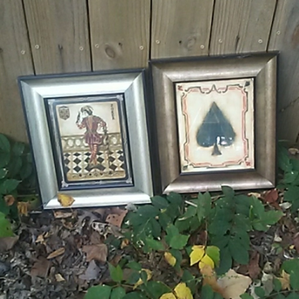 Vintage Harlequin& Ace prints in original frame